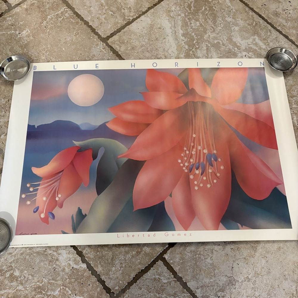 Vintage 1987‎ Libertad Gomez Poster Print Blue Horizon 36x24